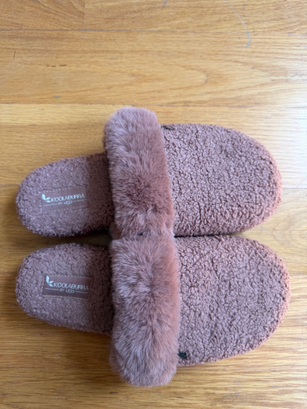 UGG Koolaaburra Plush Slide Slippers in Dusty Rose